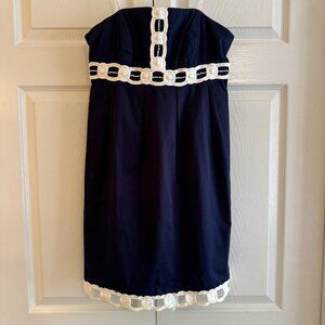 Lilly Pulitzer Vintage Strapless Navy Dress
